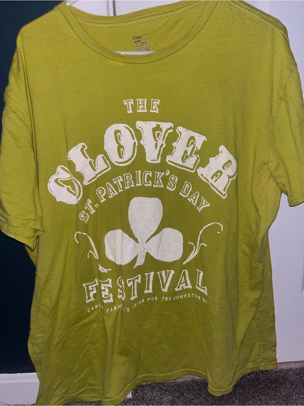 GAP Lime Green St. Patrick's Day Clover Graphic Tee